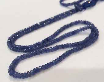 Blue Sapphire Faceted Rondelles-Graduated