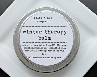 Winter Therapy Balm, Sinus Therapy, Vapor Rub, Natural, Cold Care,Vegan