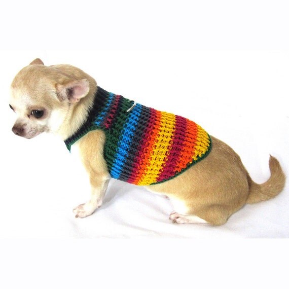 Cute Dog Harness Vest Rainbow Teacup Chihuahua Clothes Puppy