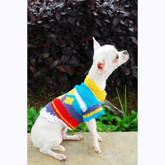 Teacup Dog Clothes Houndstooth Spring Colorful Pet Clothing