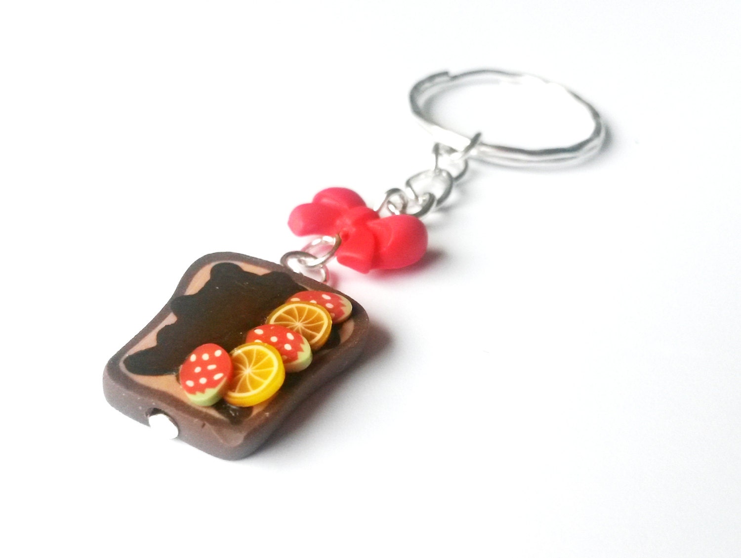 Toast Keychain Cute Keychain toast keyring bow keychain food