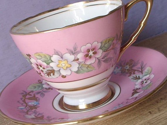 cups  and  vintage and saucers cup hand tea Saucer, Royal  second Stafford Bone Tea Antique China hand painted tea