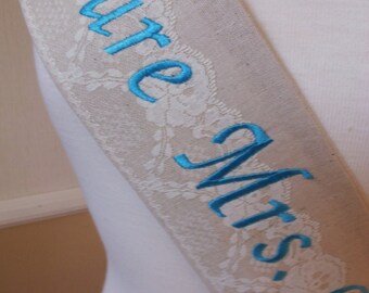 Bachelorette sash, sash, Future Mrs sash, Mom to be Sash, baby shower, anniversary, birthday, ,bachelorette party The Vintage Custom Sash