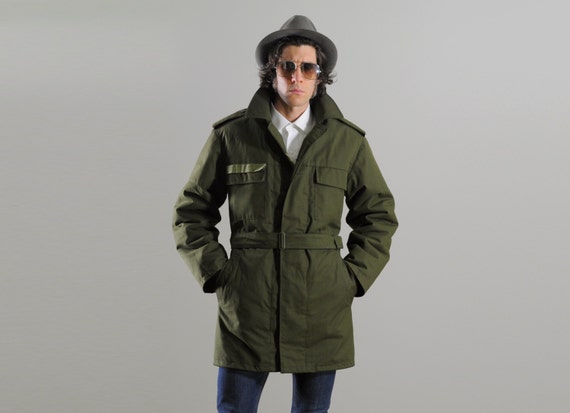 mens vintage jacket military coat canvas by CarnivalOfTheManiac