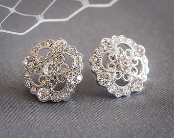 Crystal Wedding Earrings Bridal Earrings by GlamorousBijoux