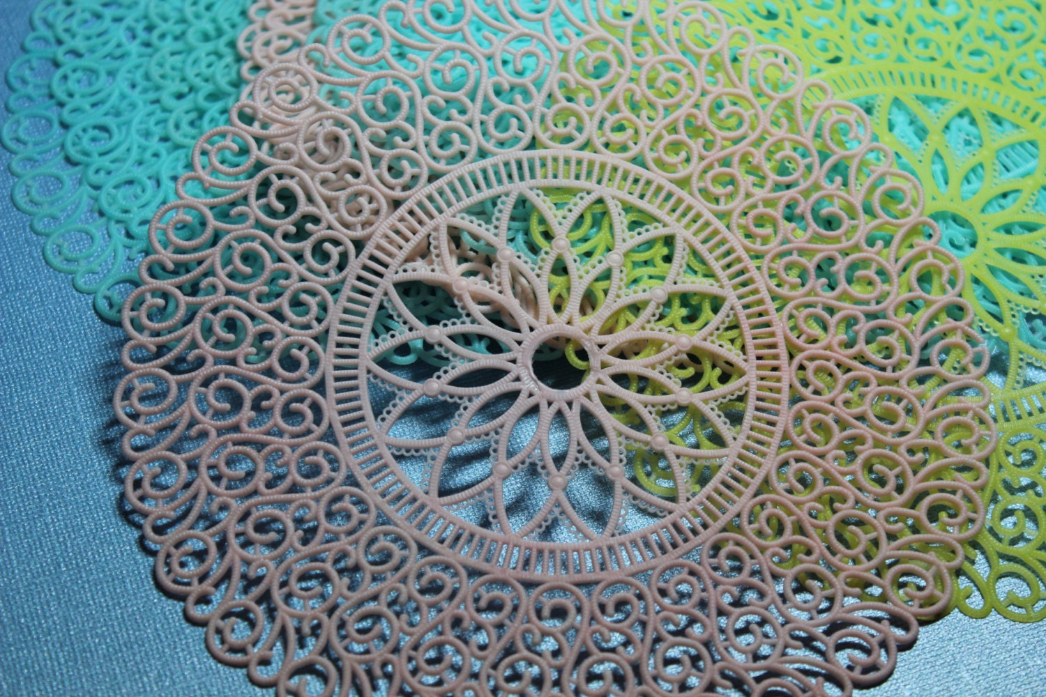 1 Vintage Large Plastic Lace Doily