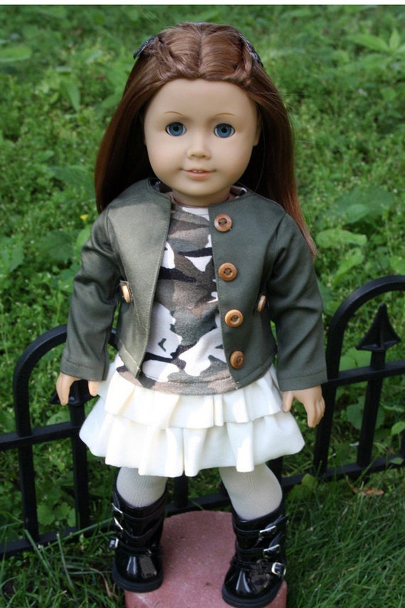 American Girl Doll Clothes-Jacket Skirt Shirt and Tights