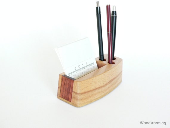 Home office organizer - desk organizer - small wood desk storage - MADE ...