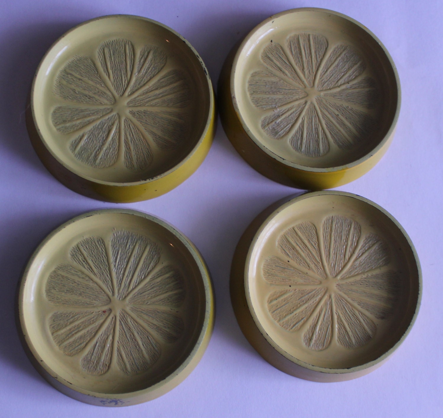 Set of 4 vintage coasters Made in Japan, Vintage Fruit Coasters