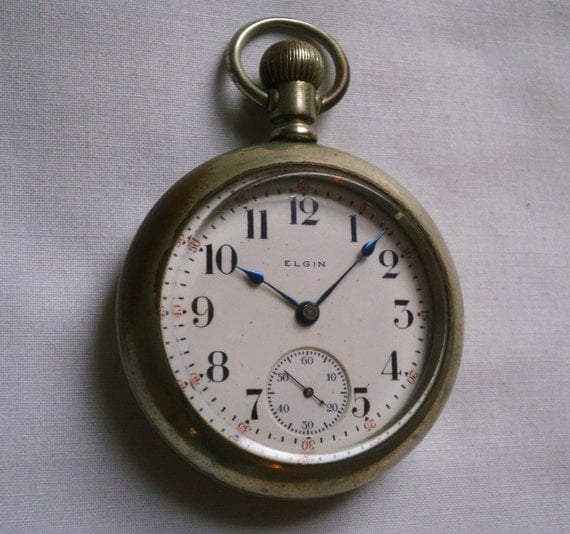 Vintage Silver Elgin Pocket Watch