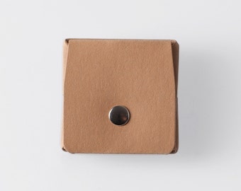 Square Origami Washable Paper Coin Purse in Sahara Camel / Vegan Purse