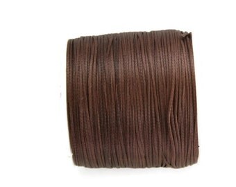 Brown Polyester Thread, Brown Waxed Cord, Macrame Cord, Waxed Polyester Thread, Brown Waxed Polyester Cord (0.8mm) 10m -11yards S 40 008
