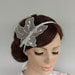 Silk Braided Bridal Headband. Off-White, Ivory Shimmery Floral Weddings Head Piece for Veil. Handmade