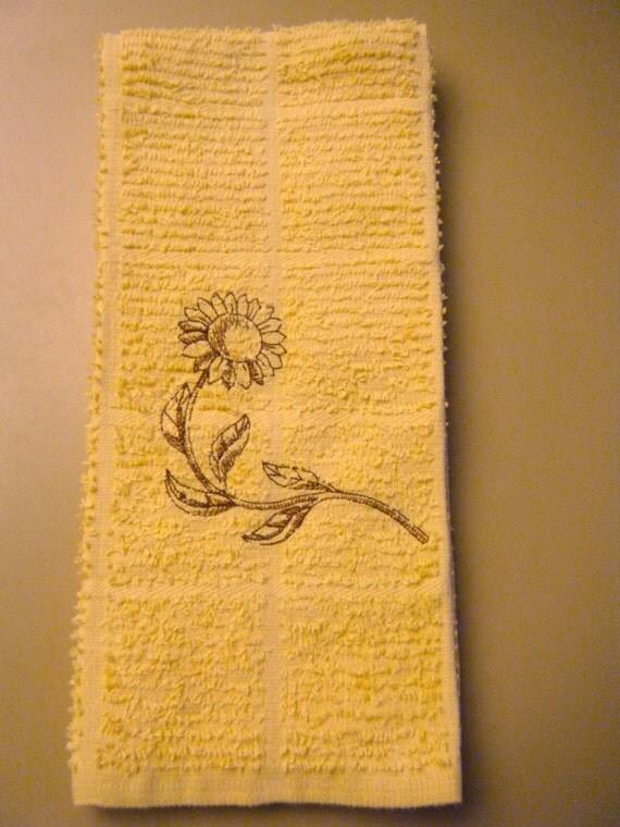 Embroidered Terry Cloth Kitchen Towel