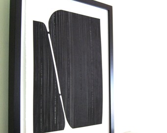 Minimalist Home Decor. Art Print . Black and White:Track 2 . Print Size 14" x 18". Unframed .