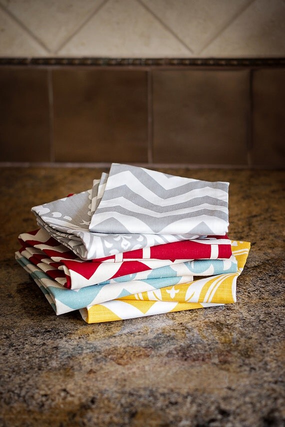 Rustic Dish Towel Grey Damask Kitchen Hand Towel Rustic Tea