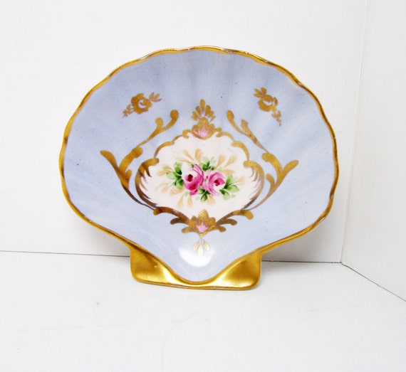 Limoges Hand Painted Shell Shape Vintage Dish for by LorettasCache