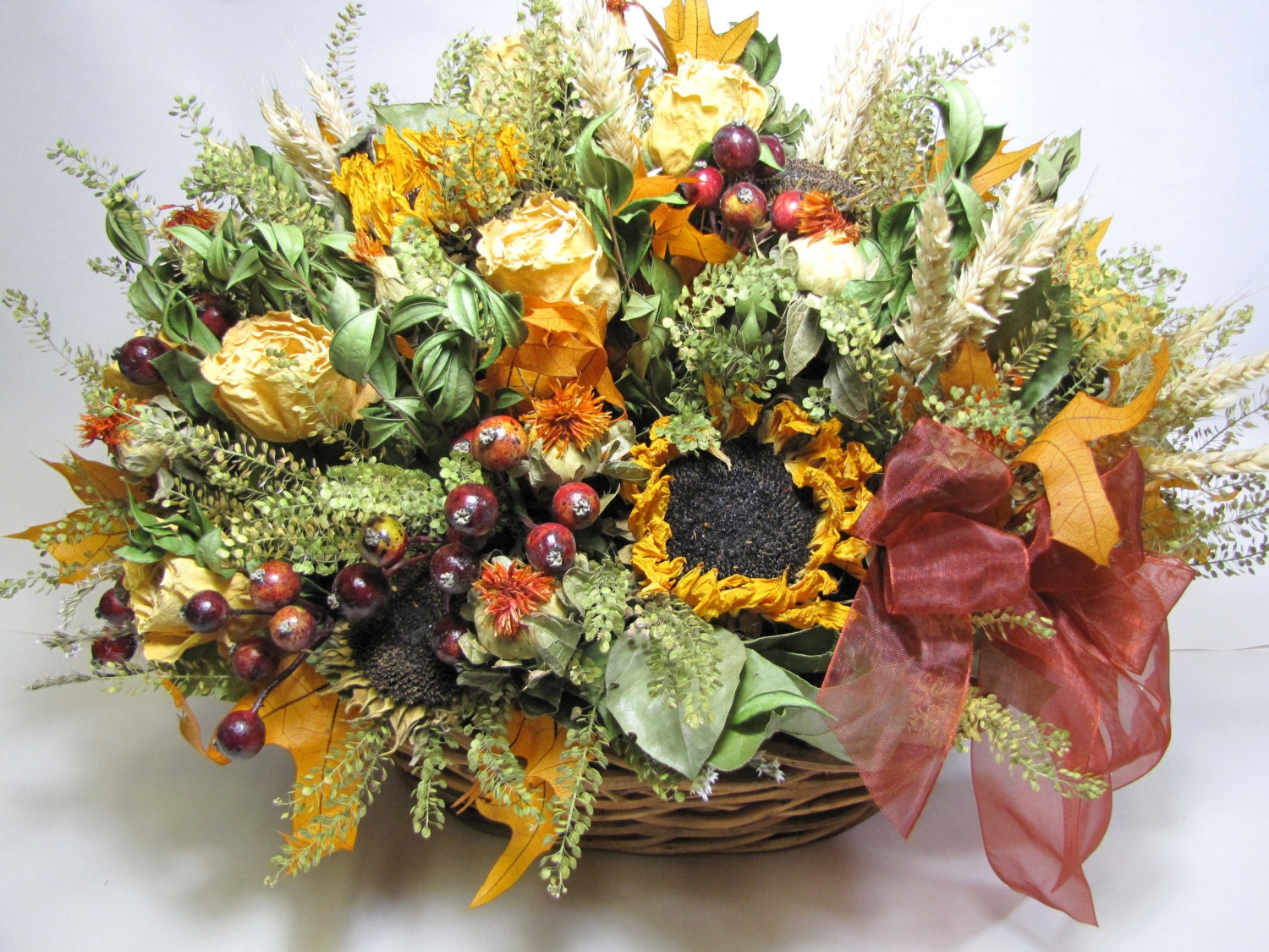 Fall Floral Arrangement Dried Flower Arrangement Autumn
