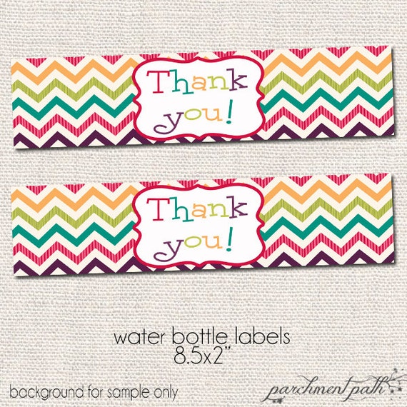 Thank You Water Bottle Labels Printable Party Accessories