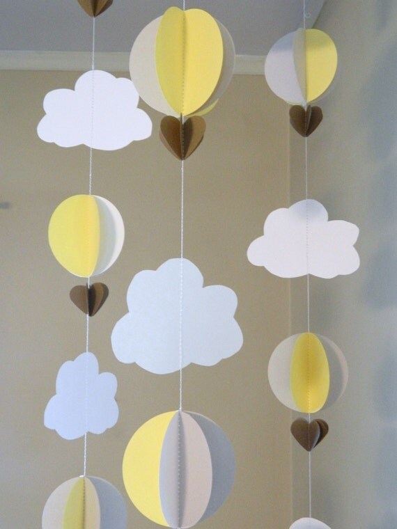 Up up and away baby shower decor / hot air by anyoccasionbanners