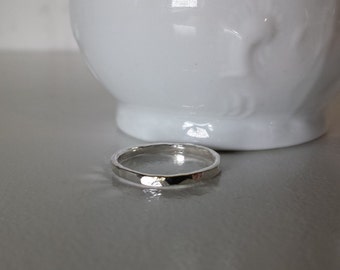 Sterling Silver Hammered Stack Ring - ONE ring