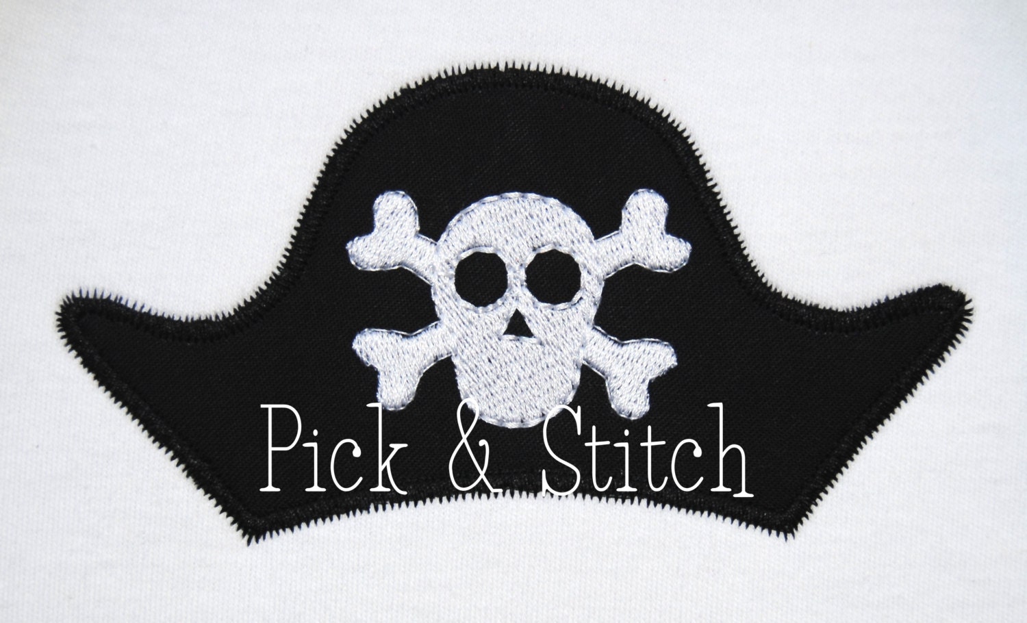 Pirate Hat Monogram Topper Applique Design by pickandstitch