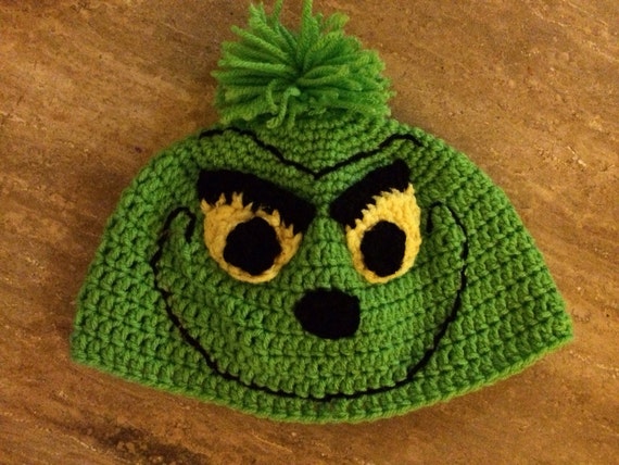 Grinch crocheted hat