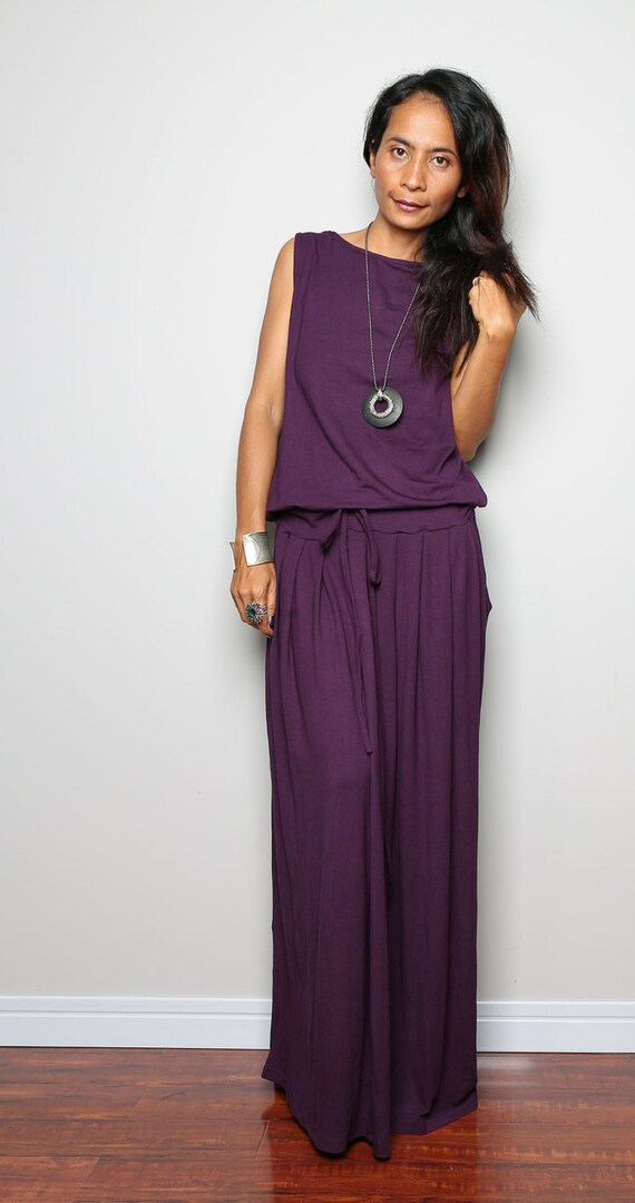 PLUS SIZE Deep Purple Maxi Dress Sleeveless dress