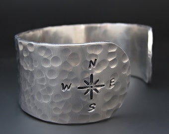 Silver Compass Bracelet / Not All Who Wander Are Lost / Wanderlust Bracelet / Graduation Gifts / Travel Gifts / Gifts for Her / Compass Rose