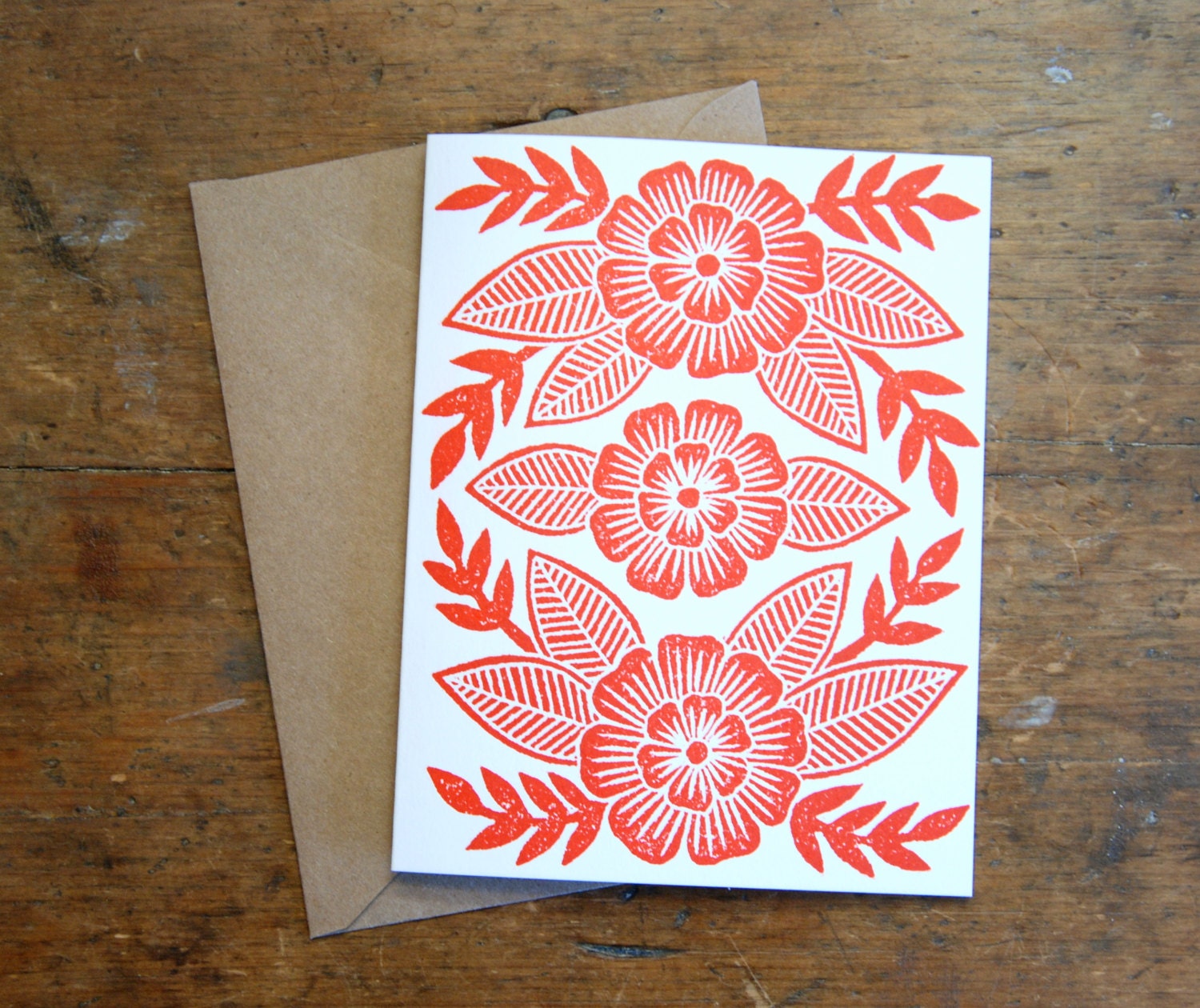 Set of Six Block Printed Cards