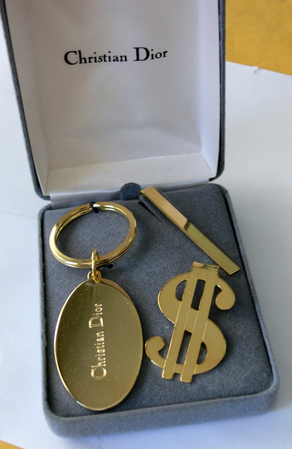 christian dior key chain money clip and tie clip