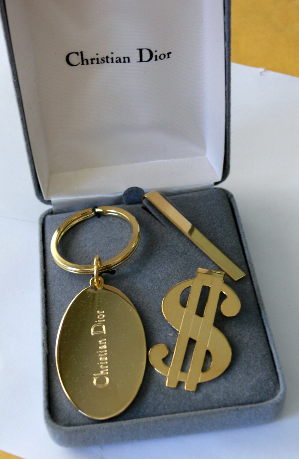 christian dior key chain money clip and tie clip