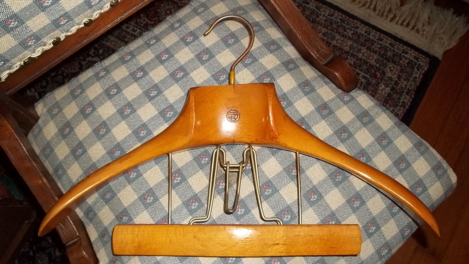 Vintage Wooden Suit Hanger FR Made in Italy