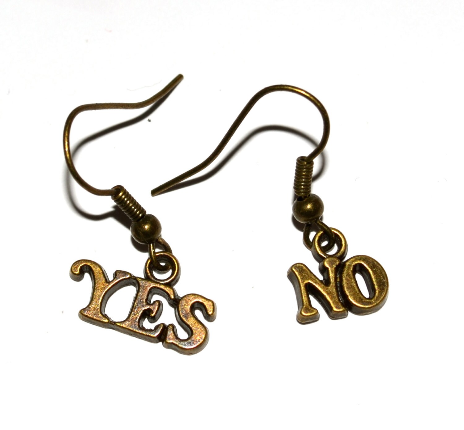 Word Earrings Quirky Jewelry Yes No Earrings Message
