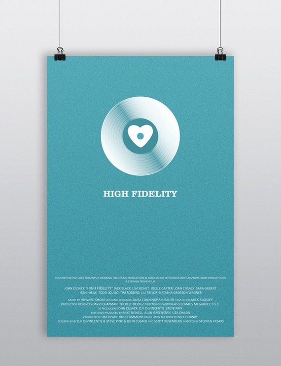 High Fidelity alternative film poster - 12" x 18" (Made to order)