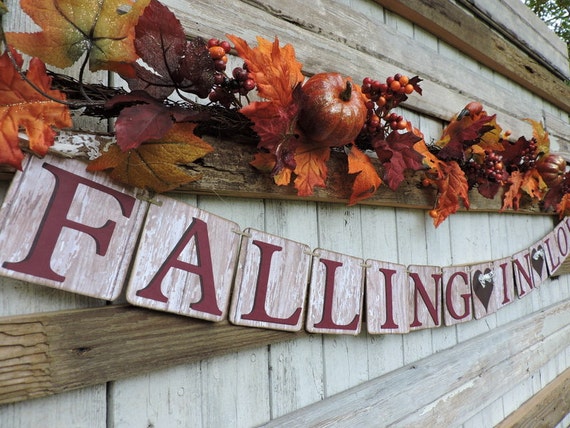 fall wedding banner, fall in love wedding banner