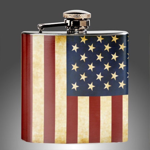 American Flag Flask Whiskey Flasks Wedding Flasks 8334