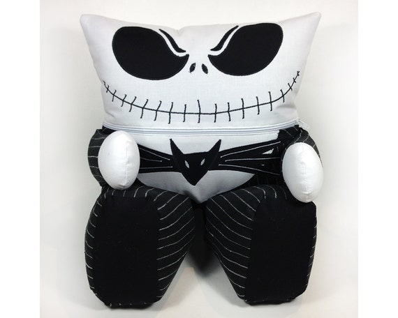 Jack Skellington Inspired Plush Character Pillow Zipper Pouch Jack Skellington Inspired Plush Character Pillow Zipper Pouch