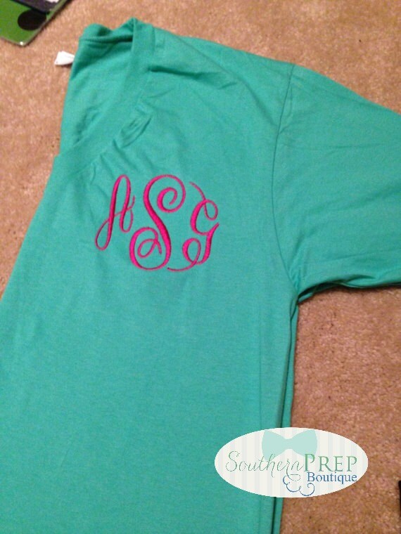 American Apparel V neck Monogrammed Tees by SouthernPrepBoutique