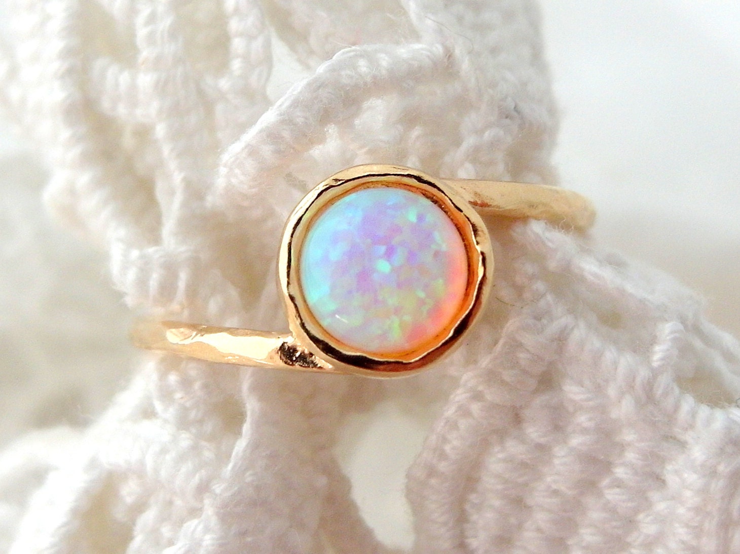 Opal ring White opal ring Gemstone ring Gold ring Silver