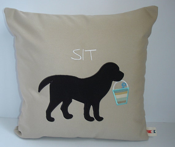 black lab decorative pillow