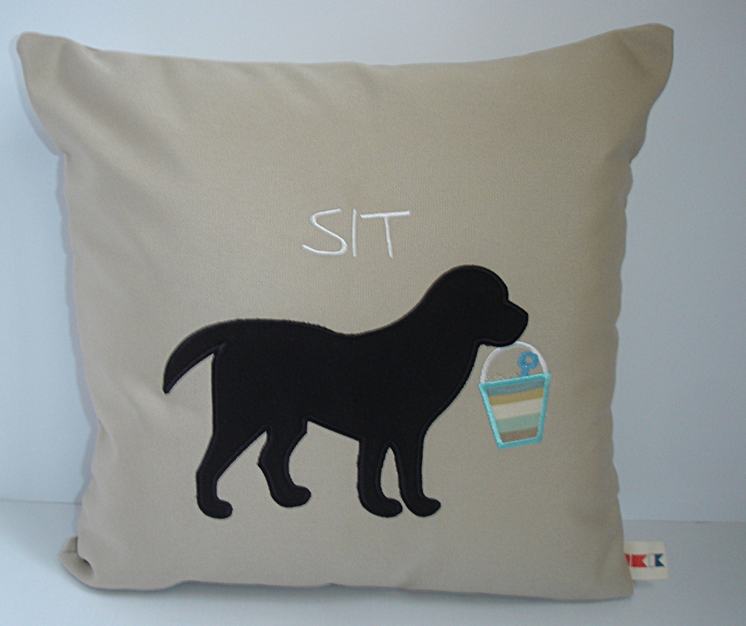 black lab fall pillow