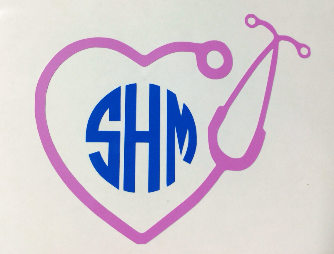 Monogram Stethoscope Nurse/Doctor Decal by SweetSerendipityShop