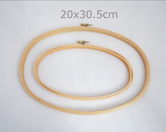 Oval embroidery hoop, 20x30.5cm (8x12"), wooden hoop