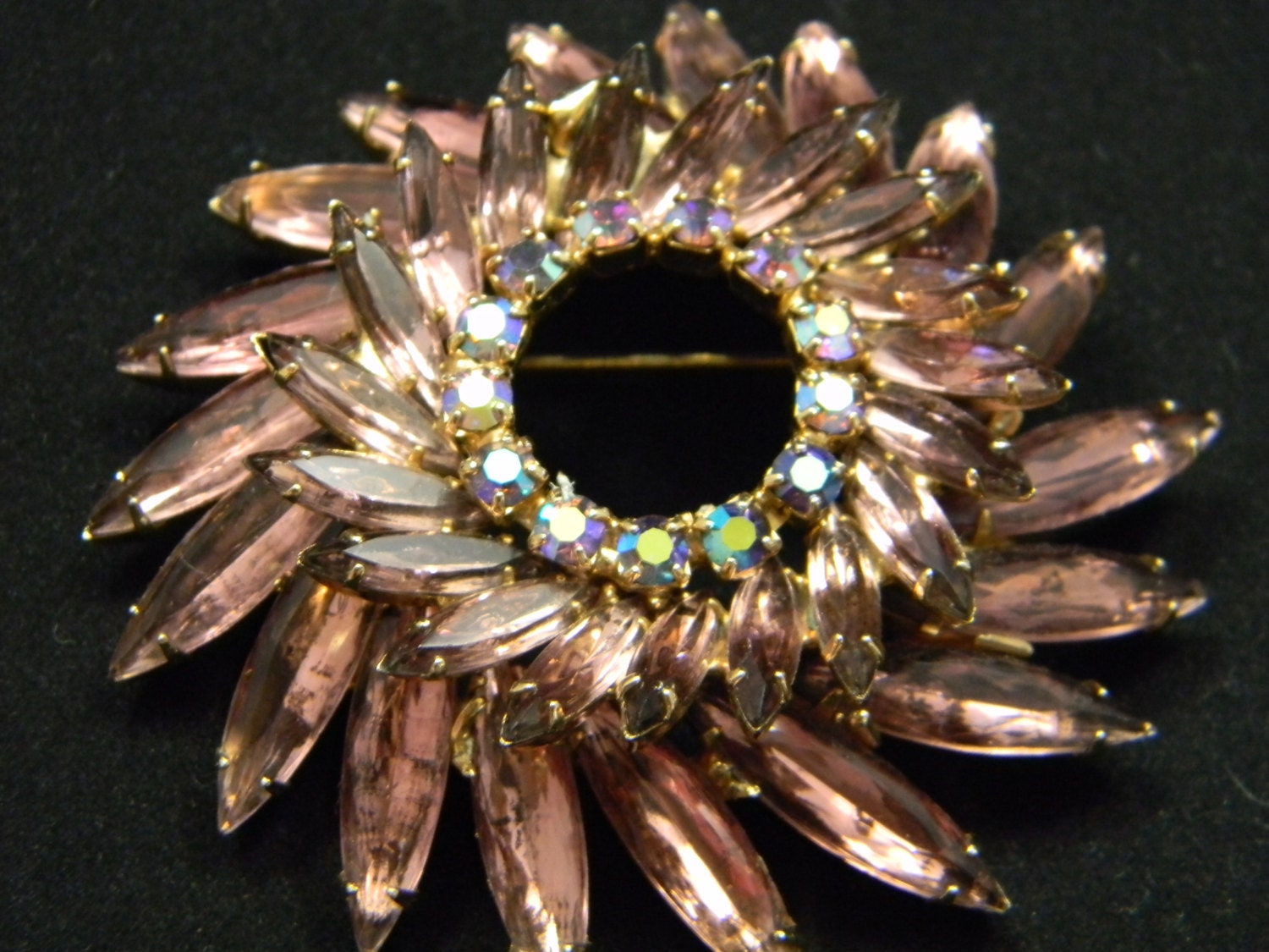 Vintage Juliana Brooch amethyst purple layered