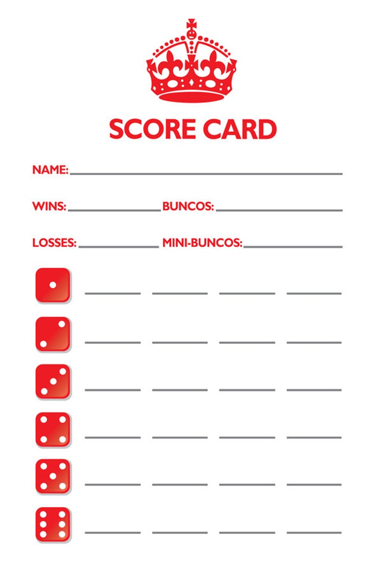Printable Bunco Score Cards That are Witty Hudson Website