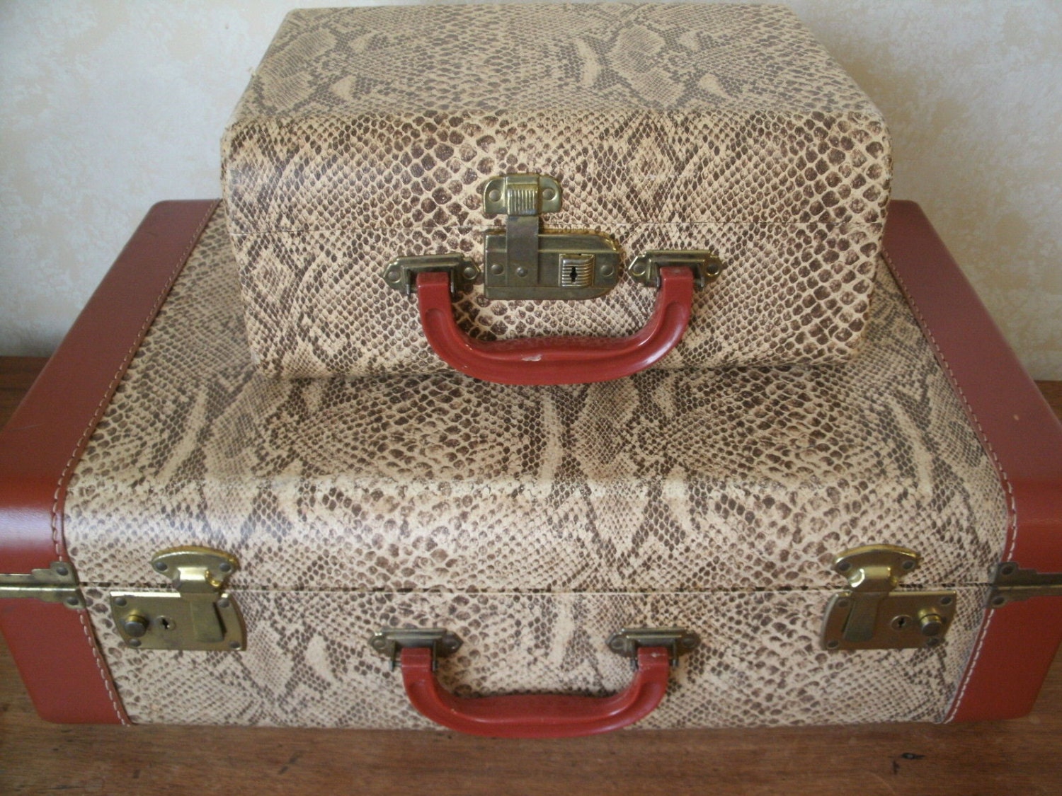 snakeskin luggage set