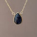 Blue Sapphire Stone Bezel Set Gold Necklace