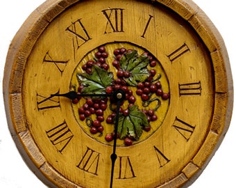 Wine Decor Barrel Wall Clock
