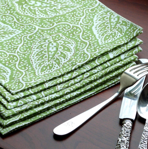 Leaf Green Cloth Napkins Elegant Dinner Napkins Table